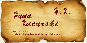 Hana Kucurski vizit kartica